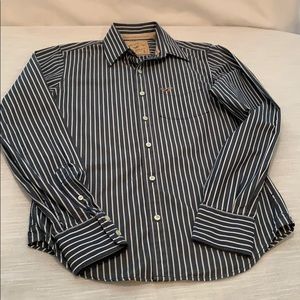 Hollister 1922 Striped Grey Casual Shirt